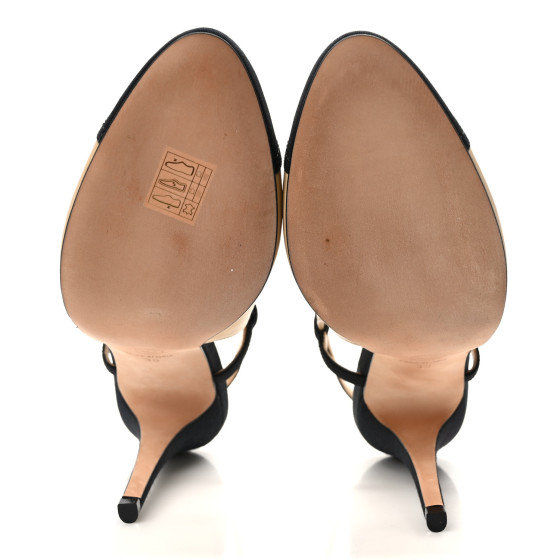 その他 rene CHANEL Velour Grosgrain Cap Toe CC Slingback Pumps 39 Black