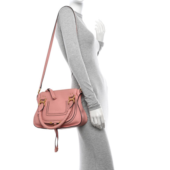トートバッグ CHLOE Antiqued Pink Leather Medium Marcie Handbag CHLOE Calfskin Medium Marcie Satchel Light Pink 1691882