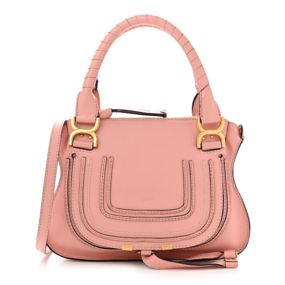トートバッグ CHLOE Antiqued Pink Leather Medium Marcie Handbag CHLOE Calfskin Medium Marcie Satchel Light Pink 1691882