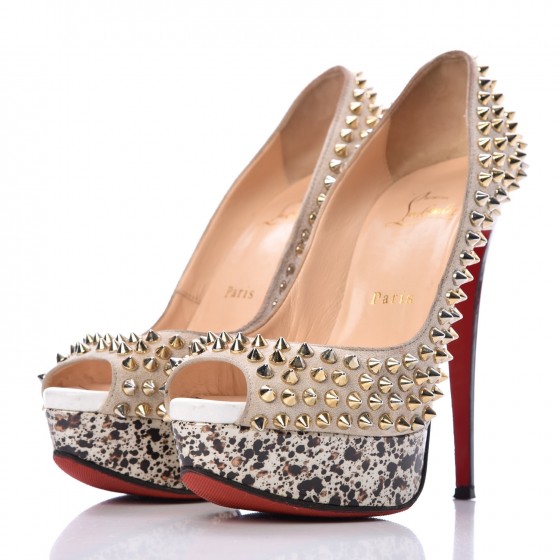 ルブタン　LADY PEEP SPIKES 150 Christian Louboutin Blue Khol/Bronze Lady Peep Spikes 150