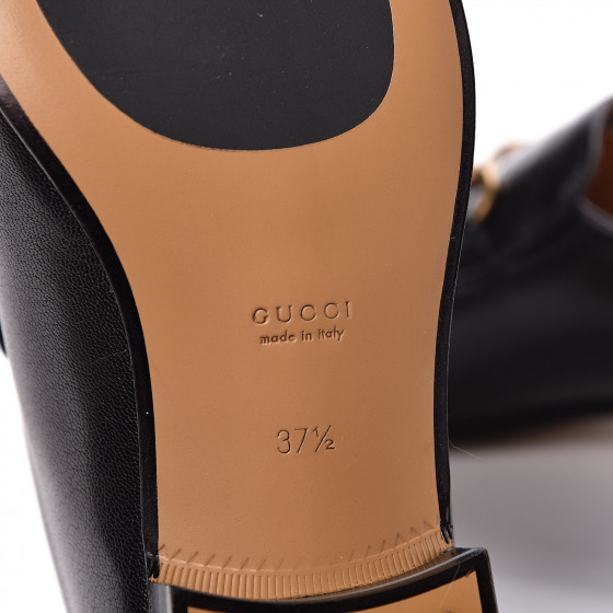 GUCCI ブラック モカシン 37 Gucci Black Microguccissima Leather Interlocking G Embossed