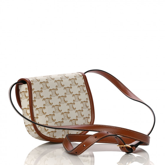 ☆【CELINE】☆Mini Besace in Triomphe Canvas and Calfski.n☆ MINI BESACE IN TRIOMPHE CANVAS AND CALFSKIN - TAN | CELINE