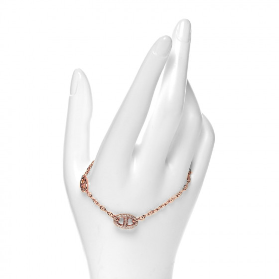 HERMES 18K Rose Gold Diamond PM Farandole Bracelet ST 911289