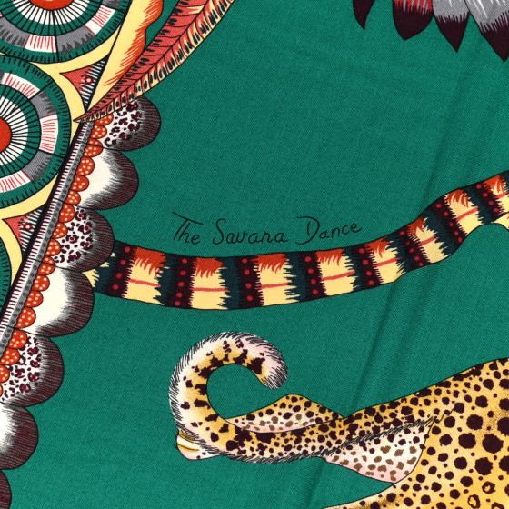 HERMES Cashmere Silk The Savana Dance Shawl 140 924540