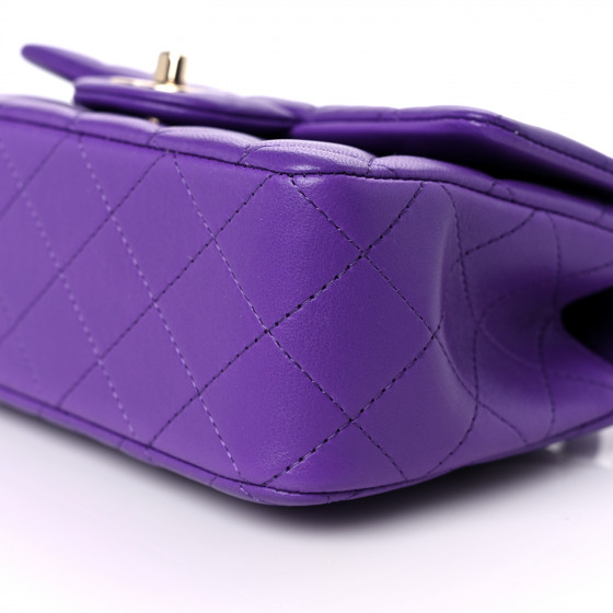 Classic Mini Square Flap Bag in 20C Purple Lambskin