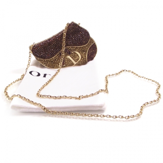 CHRISTIAN DIOR Jeweled Crystal Saddle Evening Bag 10867