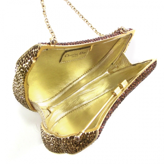 CHRISTIAN DIOR Jeweled Crystal Saddle Evening Bag 10867