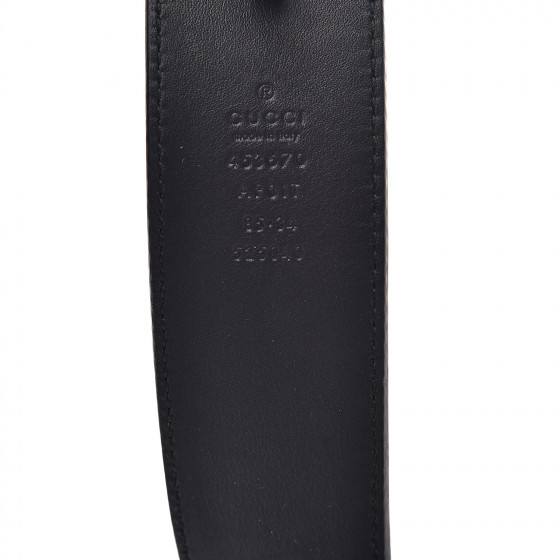 GUCCI Calfskin Crystal Tiger Head Buckle Belt 85 34 Black
