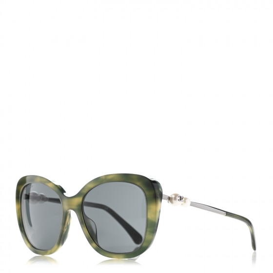 シャネル　CHANEL　パール　サングラス　5338HA □シャネル□ サングラス フェイクパール ブラック/シルバー