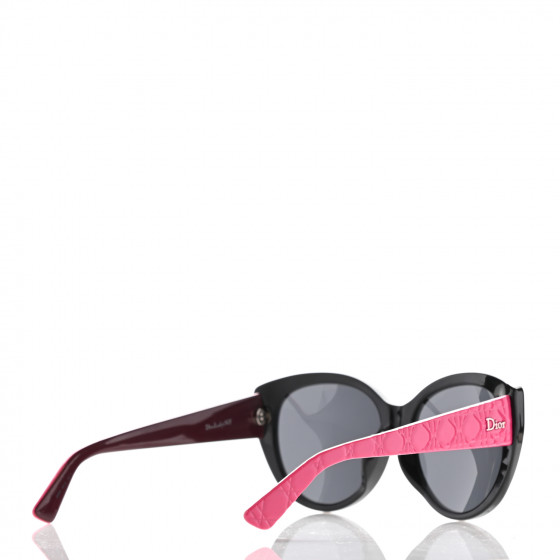 Dior キャットアイ サングラス 黒/ピンク CHRISTIAN DIOR Resin Cannage Dior Lady 1 NF Sunglasses Pink