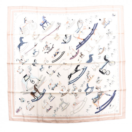 HERMES Silk Raconte Moi Le Cheval Scarf 90 562549 | FASHIONPHILE