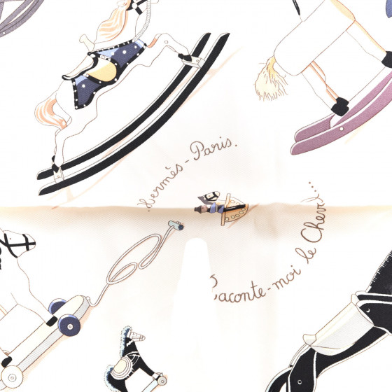 HERMES　エルメス　カレ90　Raconte moi le cheval HERMES Silk Raconte Moi Le Cheval Scarf 90 562549 | FASHIONPHILE