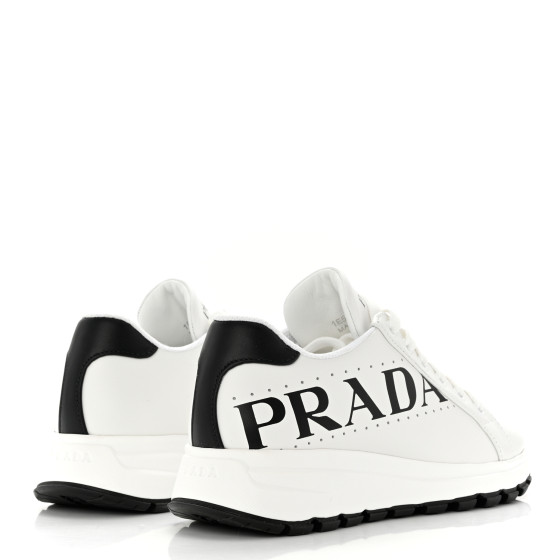 prada コットン　手袋 PRADA Nylon Gabardine Logo Sneakers 36.5 White 1201242