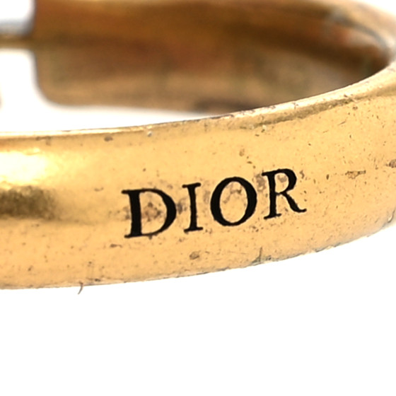 アクセサリー Christian Dior Logo gold chain ring Christian Dior CD Curb Chain Ring - Size 7 | Rent Christian