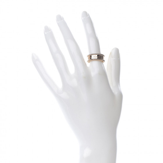 VAN CLEEF & ARPELS 18K Rose Gold Perlee Signature Ring 50