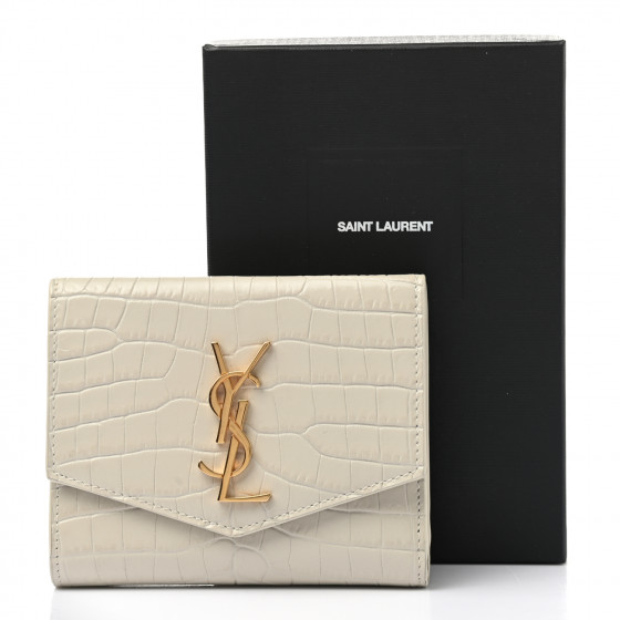 【SAINT LAURENT】UPTOWN Compact wallet コンパクトウォレット UPTOWN Compact wallet in crocodile-embossed shiny leather
