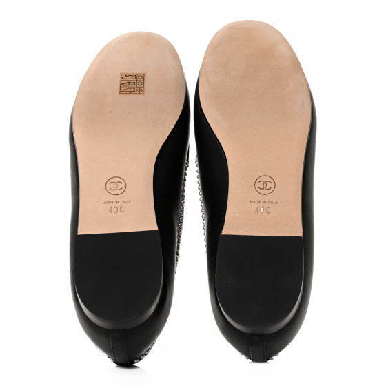 CHANEL ブラック ローファー パール装飾 hugall_rc-itiwt79zp3az-2lzo