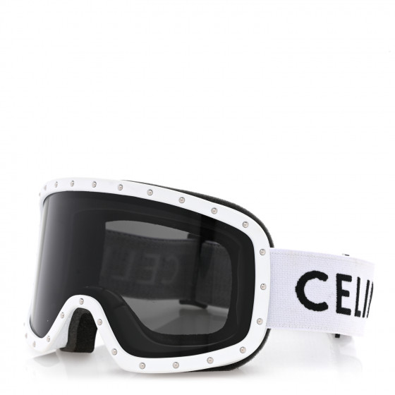 CELINE Studded Ski Goggles White 975045 | FASHIONPHILE