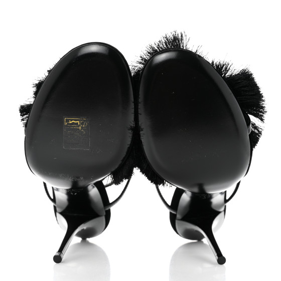 【中古】 La Boheme： Noir Shaper’sHal SAINT LAURENT Vernice Chiffon Tassel Embellished Pierre Pon