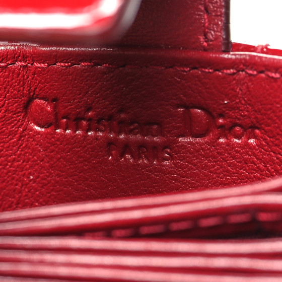 CHRISTIAN DIOR Patent Cannage Lady Dior 5-Gusset Card Holder