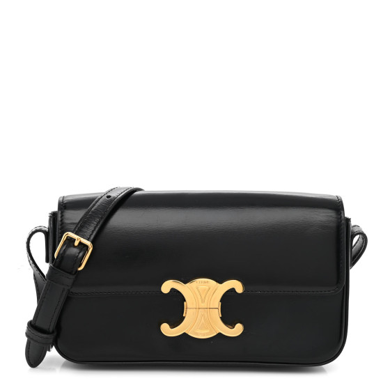 TEEN TRIOMPHE BAG IN SHINY CALFSKIN - BLACK