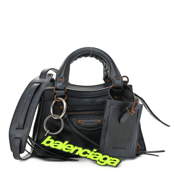 BALENCIAGA Used Calfskin Rust Hardware Mini Neo Classic City