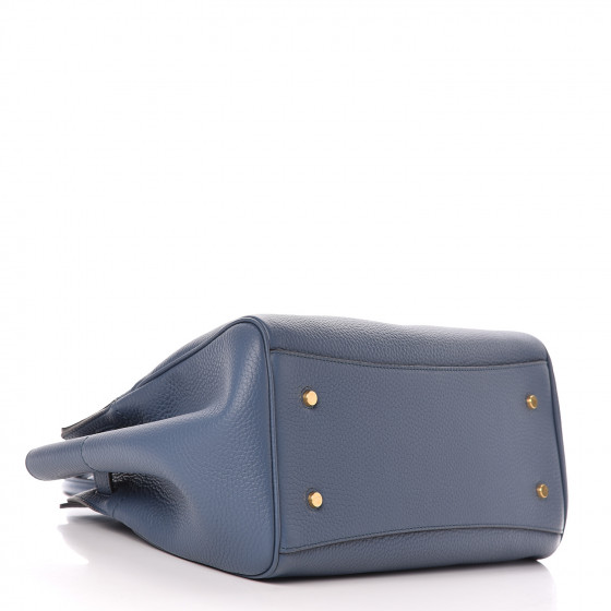 MULBERRY Classic Grain Calfskin Belted Bayswater Tote Blue