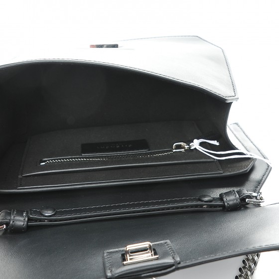 GIVENCHY Calfskin Stars Wings Print Bow Cut Chain Bag Black