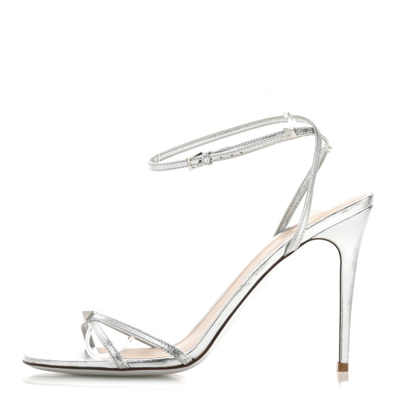 VALENTINO GARAVANI Metallic Calfskin Strappy Ankle Strap
