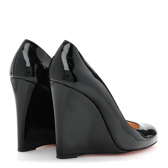 CHRISTIAN LOUBOUTIN Patent Ron Ron Zeppa 80 Wedges 39 Black