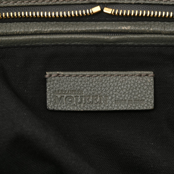 ALEXANDER MCQUEEN Pebbled Calfskin Large Skull Padlock Zip