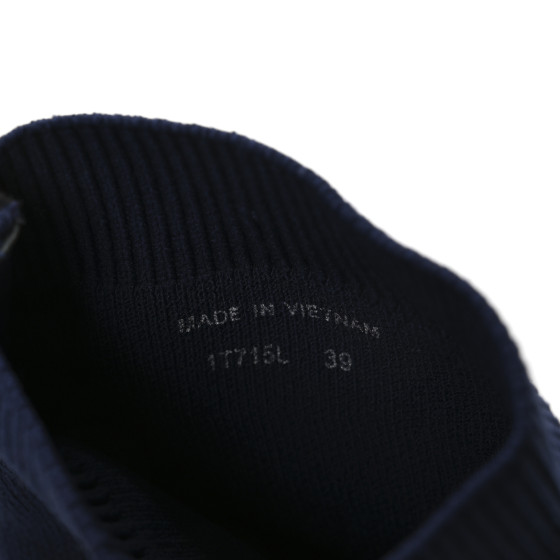 PRADA Knit Fabric Logo Sneakers 39 Navy 1704912 | FASHIONPHILE