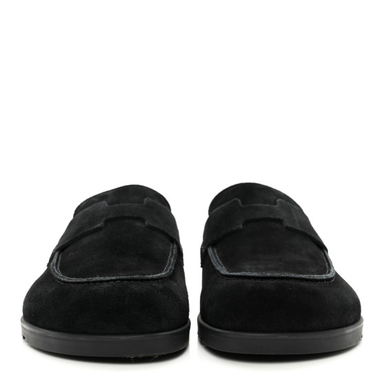HERMES ブラック スエード×ミンク ミュール HERMES Suede Calfskin Go Mules 39 Black 1379440 | FASHIONPHILE