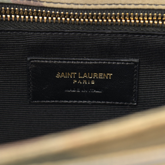 SAINT LAURENT Suede Monogram University Camouflage Shoulder