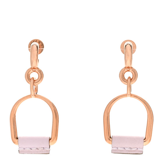 HERMES Swift Heritage Equestre Etrier Earrings Mauve Pale