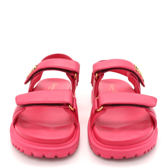 Christian Dior ラムスキン　38.5 ¥146000→69500 CHRISTIAN DIOR Lambskin Dioract Sandals 38.5 Raspberry