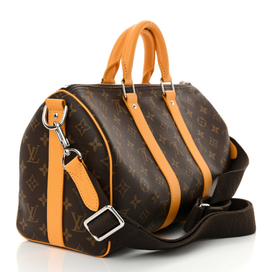 LOUIS VUITTON Monogram Macassar Keepall Bandouliere 35 Jaune