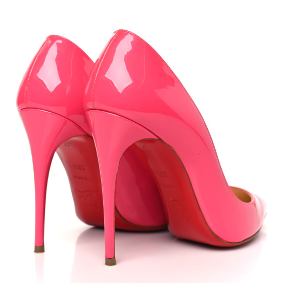 CHRISTIAN LOUBOUTIN Patent Pigalle Follies 100 Pumps 36.5