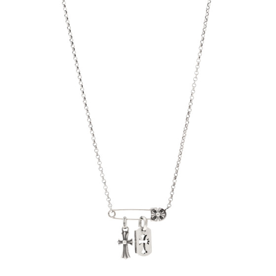CHROME HEARTS Sterling Silver Safety Pin Multi Pendant