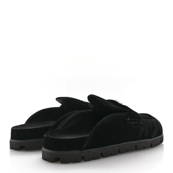 [Prada]★Velvet Slides Slippers★Black Prada Women's' Velvet slides in Black | LN-CC®
