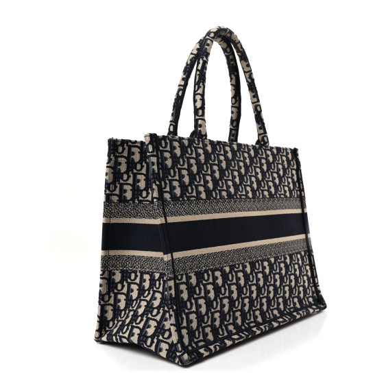 CHRISTIAN DIOR Oblique Medium Book Tote Blue Multicolor