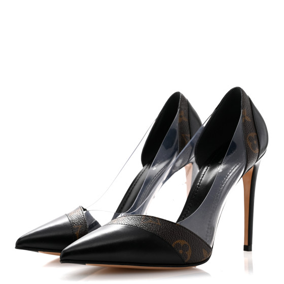 LOUIS VUITTON Monogram PVC Call Back Pumps 38.5 Black