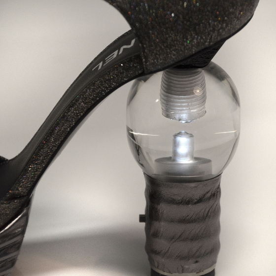 シャネルヒール CHANEL Sequined Goatskin Light Bulb Heels 39 Black 75264