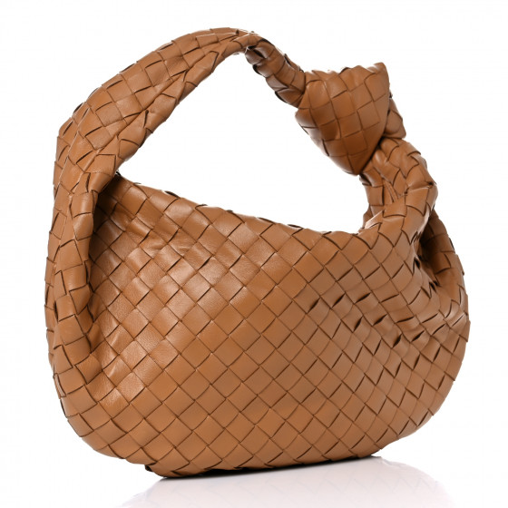 BOTTEGA VENETA Nappa Intrecciato Teen Jodie Hobo Caramel