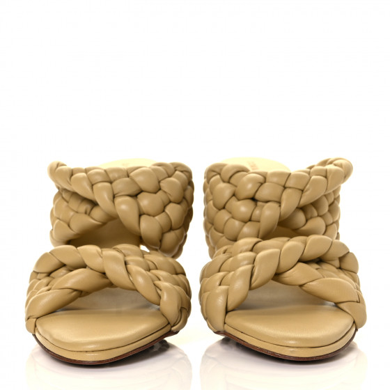 BOTTEGA VENETA Nappa Mule Sandals 36.5 Tapioca 1043684