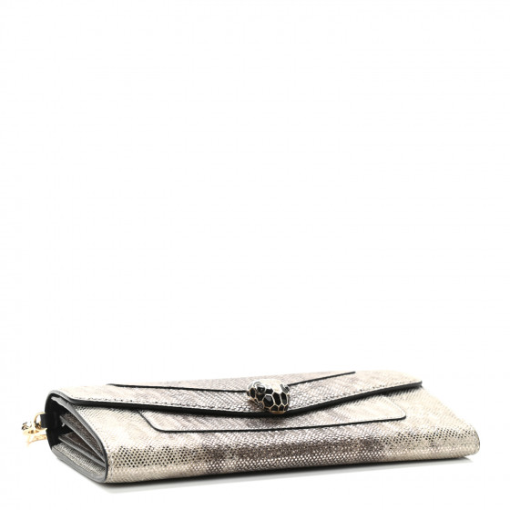 BULGARI Karung Serpenti Forever Chain Wallet Opal 963749