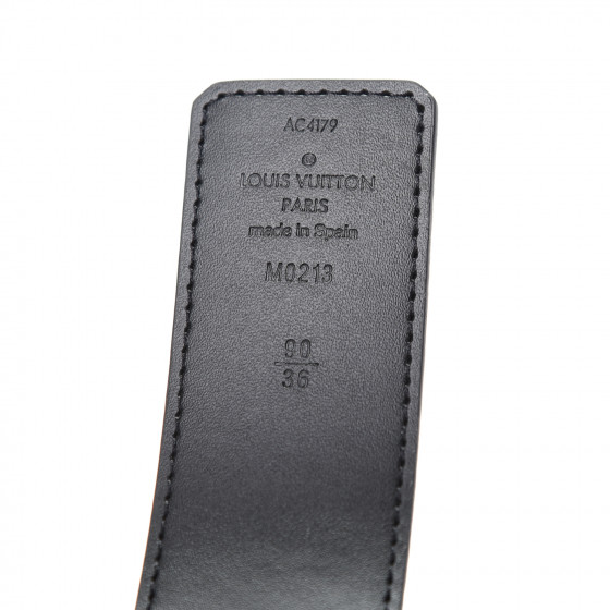 LOUIS VUITTON Damier Graphite 40mm LV Initiales Belt 90 36