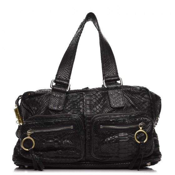 CHLOE Python Large Betty Shoulder Bag Black 228536