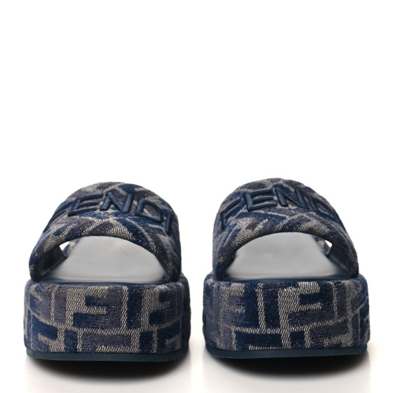 FENDI FENDI Chenille Womens FF Sunshine Flatform Slide