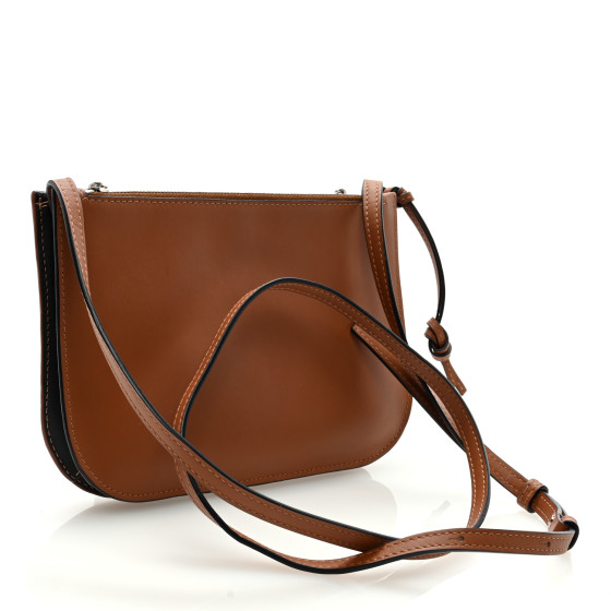 LOEWE ロエベ gate double zip pouch LOEWE Calfskin Gate Double Zip Pouch Crossbody Black Brown